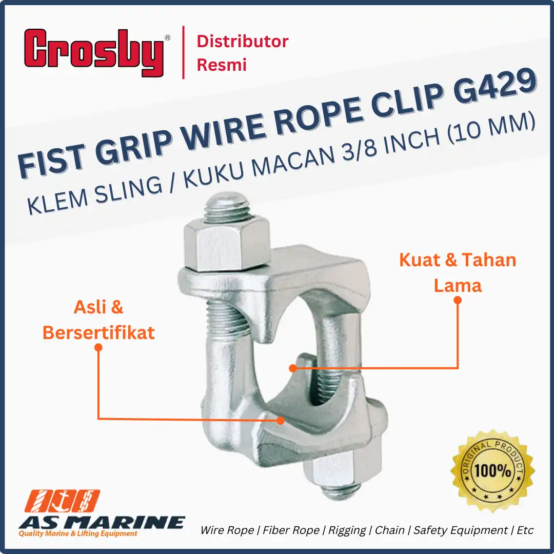 CROSBY USA Fist Grip Wire Rope Clip / Klem Sling G429 3/8 Inch 10 mm